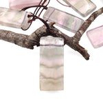 Natural Rainbow Fluorite Rectangle Pendant Top Side Drilled Gemstone