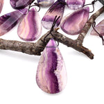 Natural Purple Fluorite Teardrop Pendant Top Side Drilled Gemstone