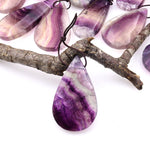 Natural Purple Fluorite Teardrop Pendant Top Side Drilled Gemstone