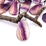 Natural Purple Fluorite Teardrop Pendant Top Side Drilled Gemstone