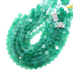 Emerald Green Agate 12mm Smooth Coin Beads 14.5" Strand