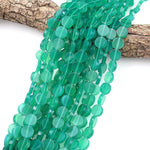 Emerald Green Agate 12mm Smooth Coin Beads 14.5" Strand