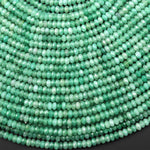 Faceted Natural Green Aventurine 4mm Thin Rondelle Beads Gemstone 15" Strand
