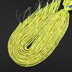Natural Lemon Yellow Chartreuse Jade Smooth Barrel Tube Beads 4x6mm 15.5" Strand