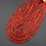 Natural Carnelian Smooth Barrel Tube Beads 4x6mm 15.5" Strand