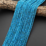 AAA Faceted Natural Blue Apatite 3mm Thin Rondelle Beads Gemstone 15.5" Strand