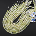 AAA Natural Green Calcite Short Cylinder Barrel 8mm Beads Aka Afghanistan Jade 15.5" Strand