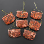 Natural Desert Rose Jasper Rectangle Saddle Locket Shaped Pendant Side Drilled Gemstone