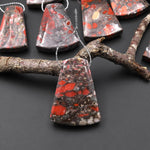 Natural Red Brecciated Blood Jasper Trapezoid Pendant Side Drilled