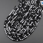 Mystic Silver Black Titanium Agate 6mm 8mm 10mm Round Beads 15.5" Strand