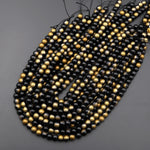 Mystic Gold Black Titanium Agate 6mm 8mm 10mm Round Beads 15.5" Strand