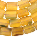 Natural Honey Yellow Fluorite Rectangle Tile Beads 15.5" Strand
