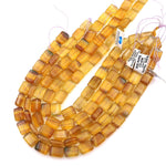 Natural Honey Golden Fluorite Rectangle Tile Beads 15.5" Strand