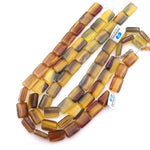 Rare Natural Bicolor Fluorite Rectangle Tile 15x20mm Beads Yellow Green Mauve Gemstone 15.5" Strand