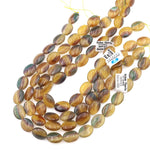 Rare Bicolor Natural Honey Amber Mauve Green Fluorite Smooth Oval Beads 15x20mm Gemstone 15.5" Strand
