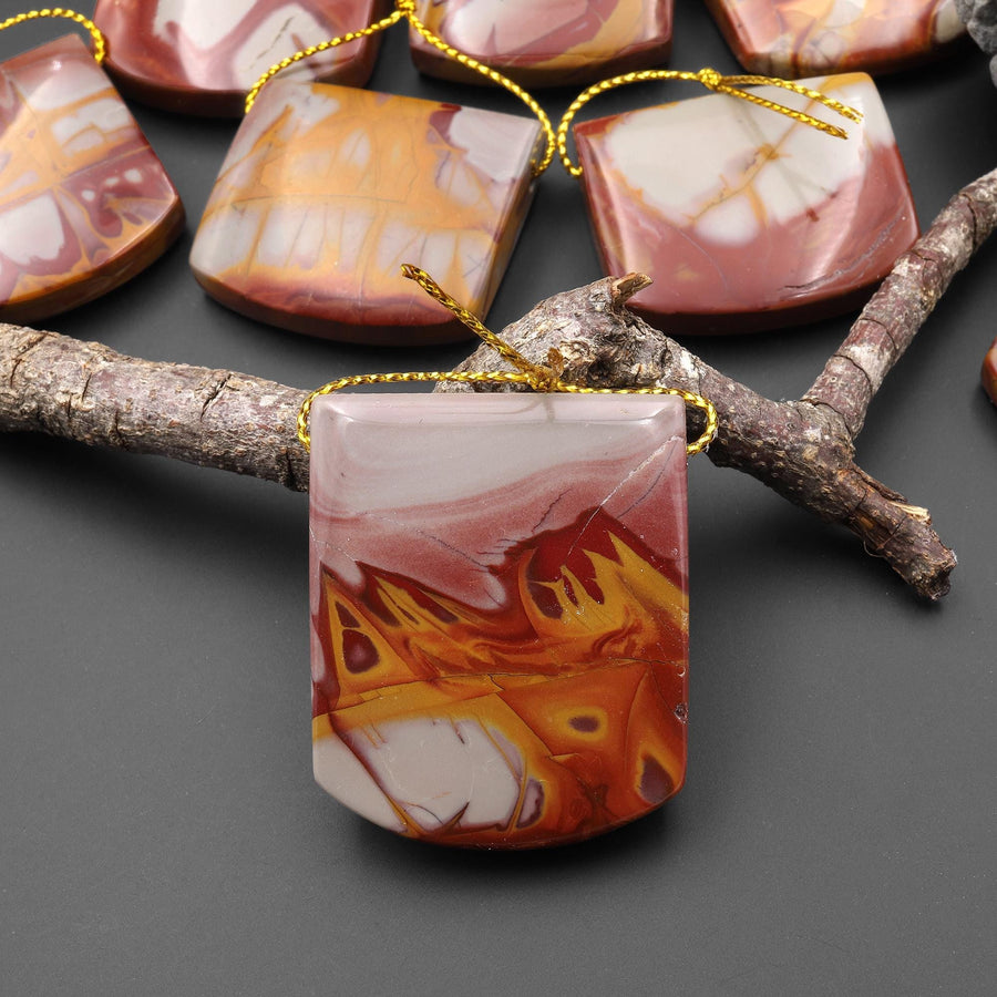 Natural Australian Noreena Jasper Pendant Rectangle Saddle Locket Shape A2
