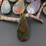 Natural Indian Rainbow Agate Teardrop Pendant Top Side Drilled Gemstone Focal Bead
