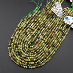Faceted Natural Green Garnet Rondelle 6x4mm Gemstone Beads 15.5" Strand