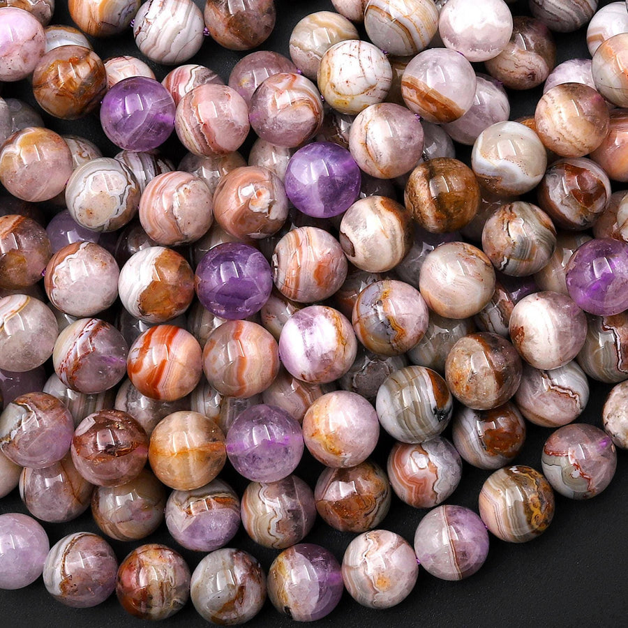 Rare Natural Rainbow Amethyst Smooth Round Beads 6mm 8mm 9mm 10mm 11mm 12mm 13mm 14mm 15.5" Strand