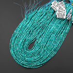 AAA Natural Blue Green Russian Amazonite Faceted Round Beads 3mm Gemstone 15.5" Strand