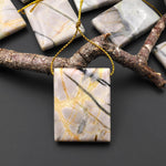 Natural American Picasso Jasper Rectangle Pendant Side Drilled Gemstone