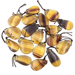 Natural Honey Golden Fluorite Teardrop Pendant Top Side Drilled Gemstone