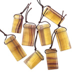 Natural Honey Golden Fluorite Rectangle Pendant Top Side Drilled Gemstone