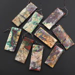 From the Old Arizona Copper Mine~ Natural Copper in Chrysocolla Long Rectangle Pendant