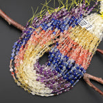 Natural Multicolor Gemstone Heart 6mm Beads Lemon Quartz Citrine Aventurine Cherry Quartz Sodalite Amethyst 15.5" Strand