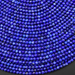 AAA Genuine Natural Blue Lapis 3mm Smooth Round Gemstone Beads 15.5" Strand
