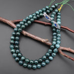 Rare AAA Natural Guatemalan Blue Green Jade 10mm Round Beads 15.5" Strand