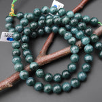 Rare AAA Natural Guatemalan Blue Green Jade 10mm Round Beads 15.5" Strand