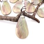 Natural Feather Fluorite Teardrop Pendant Top Side Drilled Gemstone