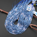 AAA Natural Santa Maria Blue Aquamarine Faceted 3mm Cube Beads Ombre Gemstone 15.5" Strand