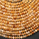 AAA Faceted Natural Golden Yellow Citrine Rondelle Beads 6mm 15.5" Strand