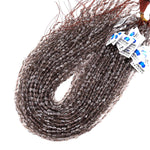 Faceted Natural Smoky Quartz Leaf Teardrop Gemstone Beads 4x6mm 15.5" Strand