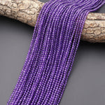 AAA Natural Purple Amethyst Smooth 2mm Round Beads High Quality Gemstone 15.5" Strand
