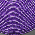 AAA Natural Purple Amethyst Smooth 2mm Round Beads High Quality Gemstone 15.5" Strand