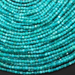 AAA Natural Blue Green Russian Amazonite Faceted Cube Beads 2mm Gemstone 15.5" Strand
