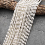 Genuine White Freshwater Pearl 3mm Rondelle Beads 15.5" Strand