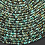 Natural African Turquoise Faceted 4mm Thin Rondelle Beads 15" Strand