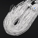 Natural Rock Crystal Quartz Smooth Barrel Tube Beads 4x6mm 15.5" Strand
