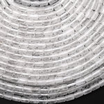 Natural Rock Crystal Quartz Smooth Barrel Tube Beads 4x6mm 15.5" Strand