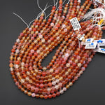 Rare Natural African Orange Red Pink Agate Round Beads 8mm 10mm 15.5" Strand