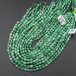 Faceted Natural Green Aventurine Oval Gemstone Beads 6x8mm 15.5" Strand