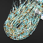 Faceted Natural Amazonite Oval Gemstone Beads 6x8mm 15.5" Strand