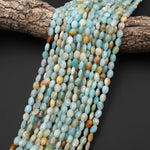 Faceted Natural Amazonite Oval Gemstone Beads 6x8mm 15.5" Strand