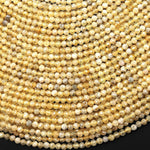 AAA Faceted Natural Yellow Garnet 3mm Round Gemstone Beads 15.5" Strand