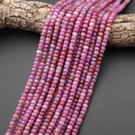Real Genuine Natural Ruby Gemstone Smooth Rondelle 6mm Beads 15.5" Strand