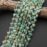 Faceted Natural Peruvian Turquoise Butterfly Beads 10mm Carved Gemstone 15.5" Strand